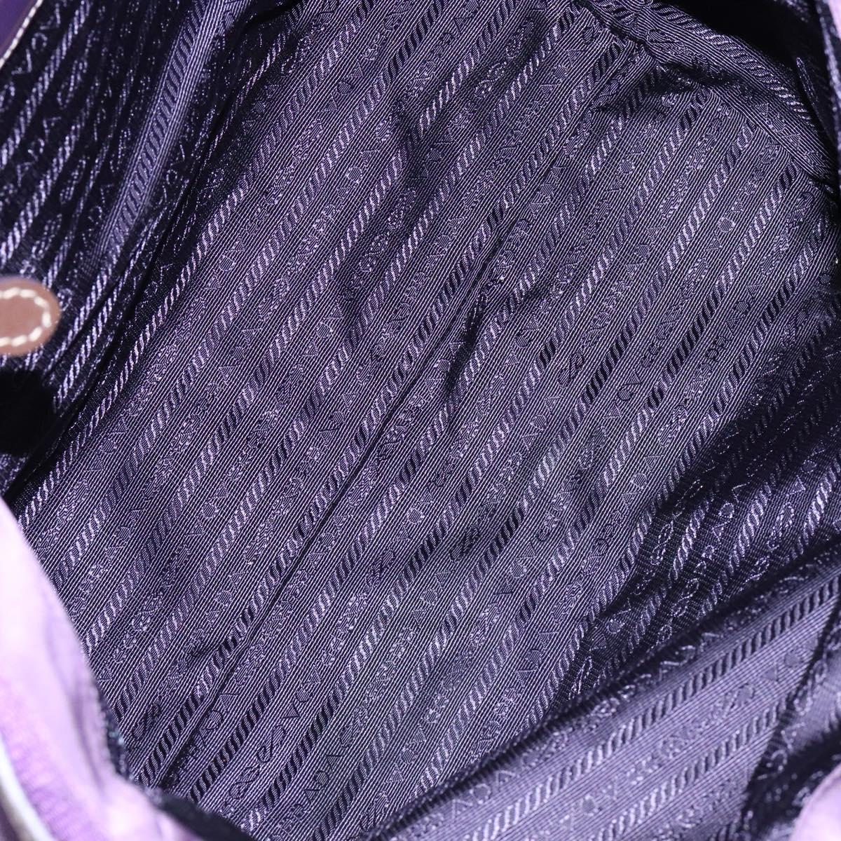 PRADA Tote Bag Nylon Purple Gold Auth 133783