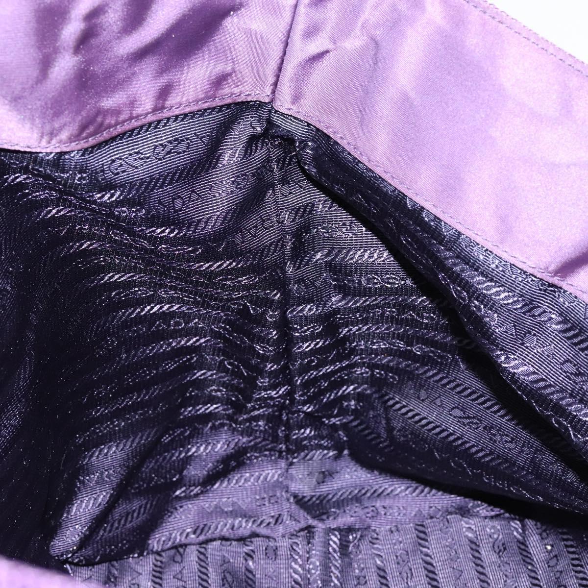 PRADA Tote Bag Nylon Purple Gold Auth 133783