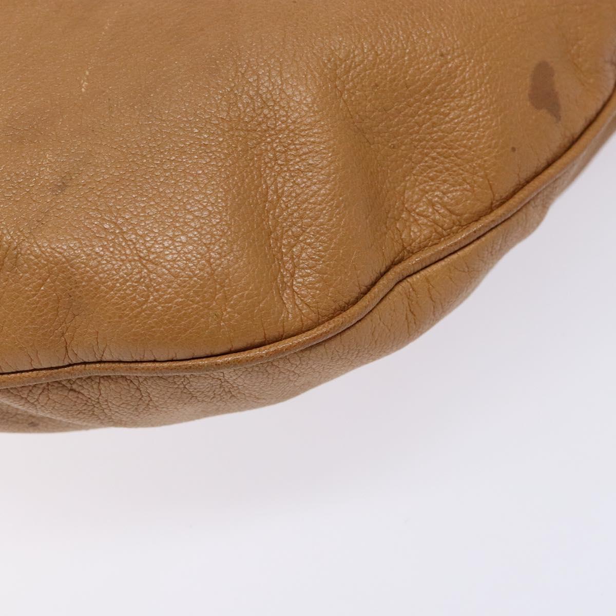 GUCCI Interlocking Shoulder Bag Leather Brown Gold 121548 Auth 133798