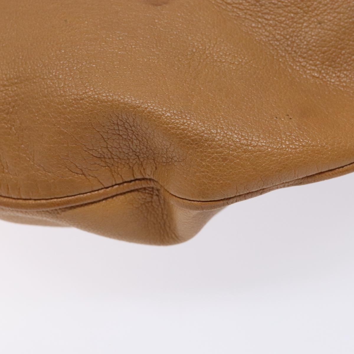 GUCCI Interlocking Shoulder Bag Leather Brown Gold 121548 Auth 133798
