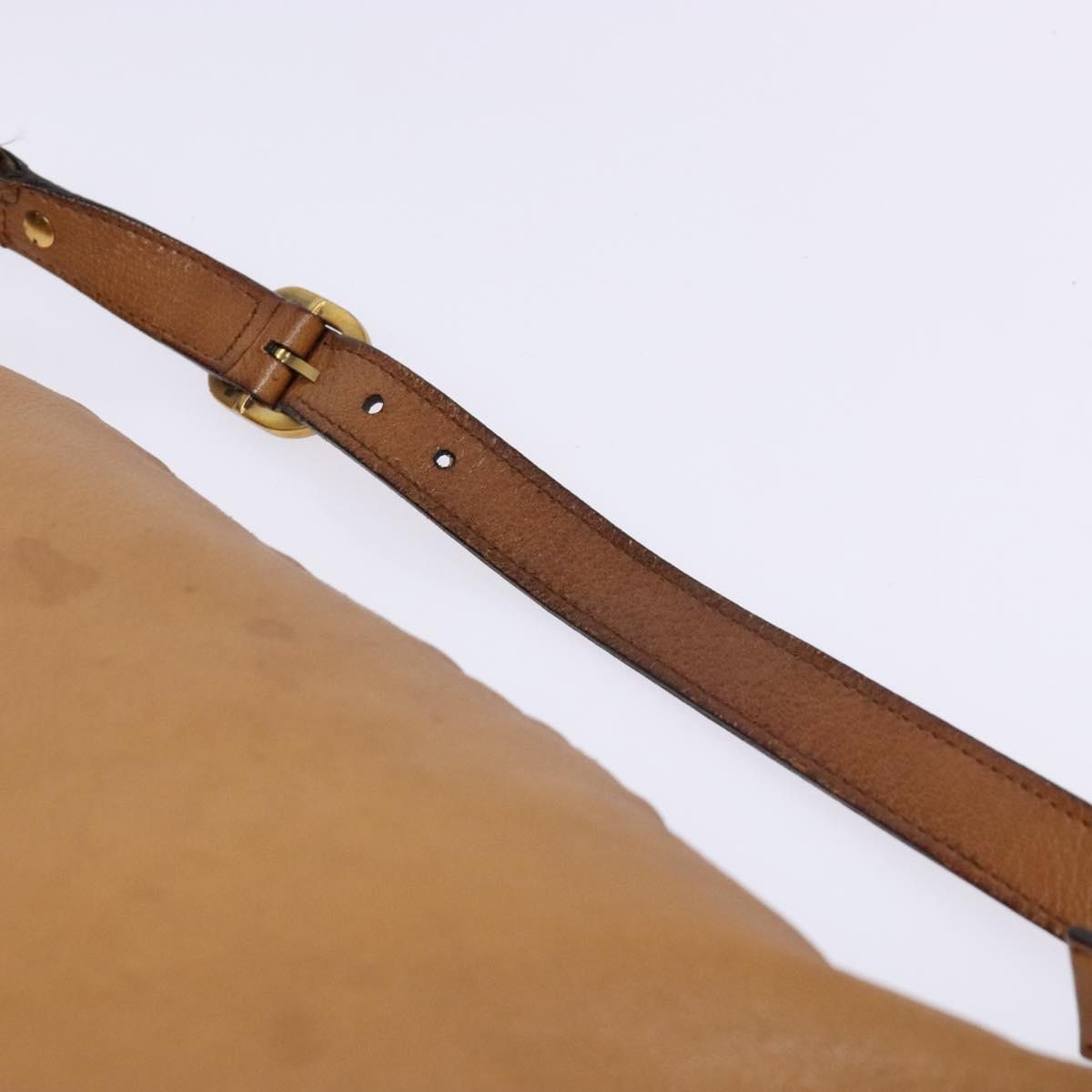 GUCCI Interlocking Shoulder Bag Leather Brown Gold 121548 Auth 133798
