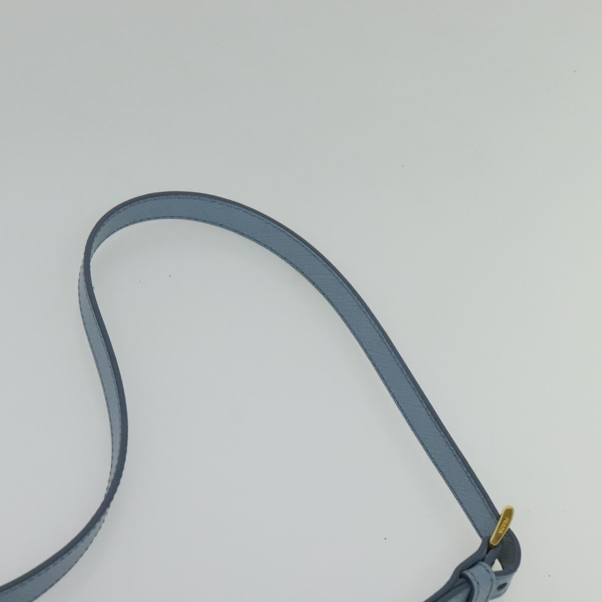 PRADA Galleria Hand Bag Safiano leather 2way Light Blue Gold Auth 133807