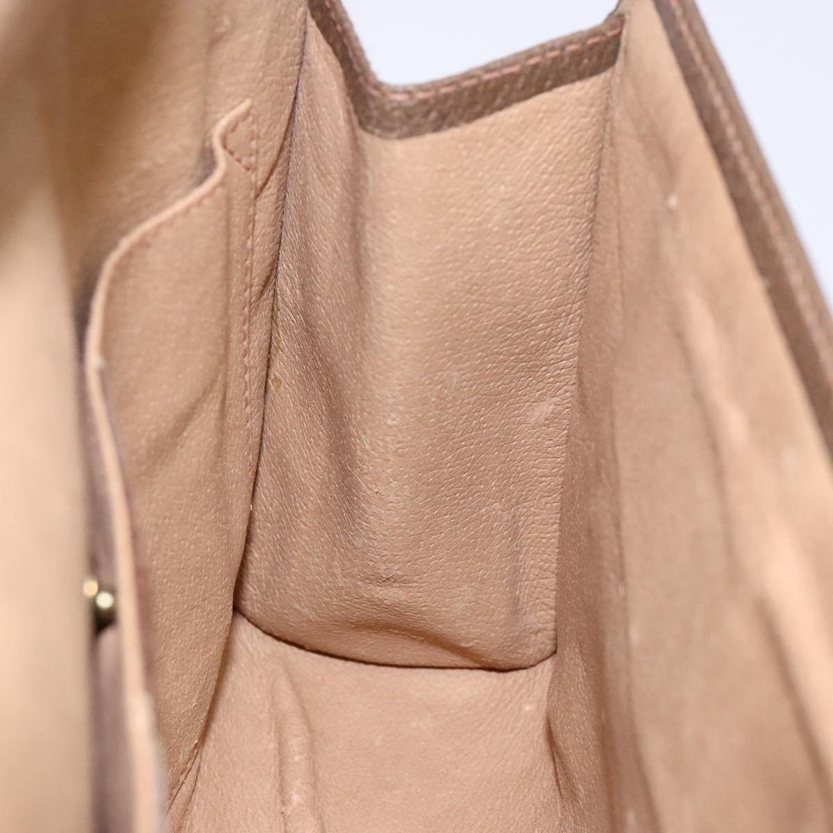 GUCCI GG Supreme Web Sherry Line Clutch Bag PVC Beige Gold 89 01 030 Auth 133814