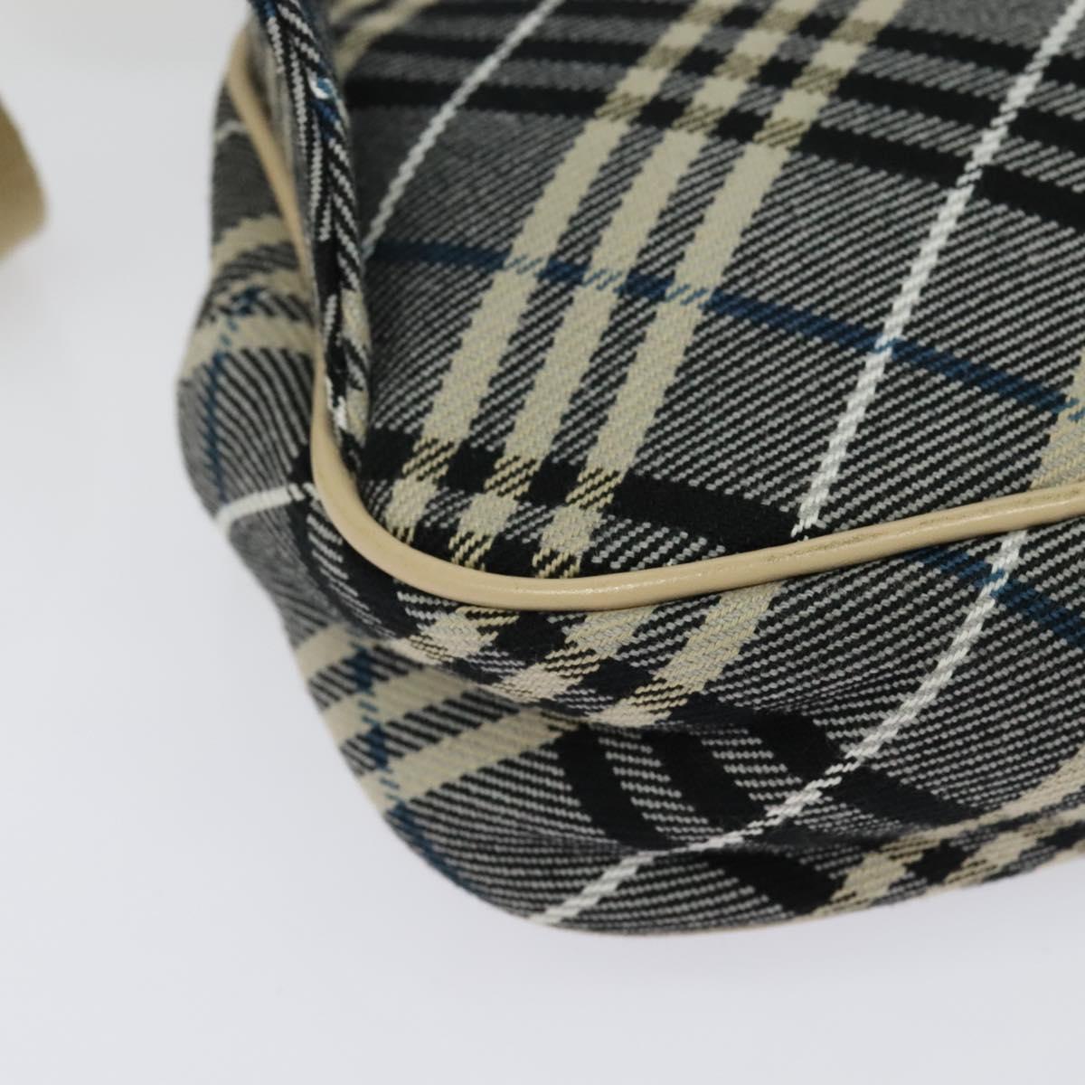 BURBERRY Nova Check Blue Label Waist bag Canvas Blue Silver Auth 133875