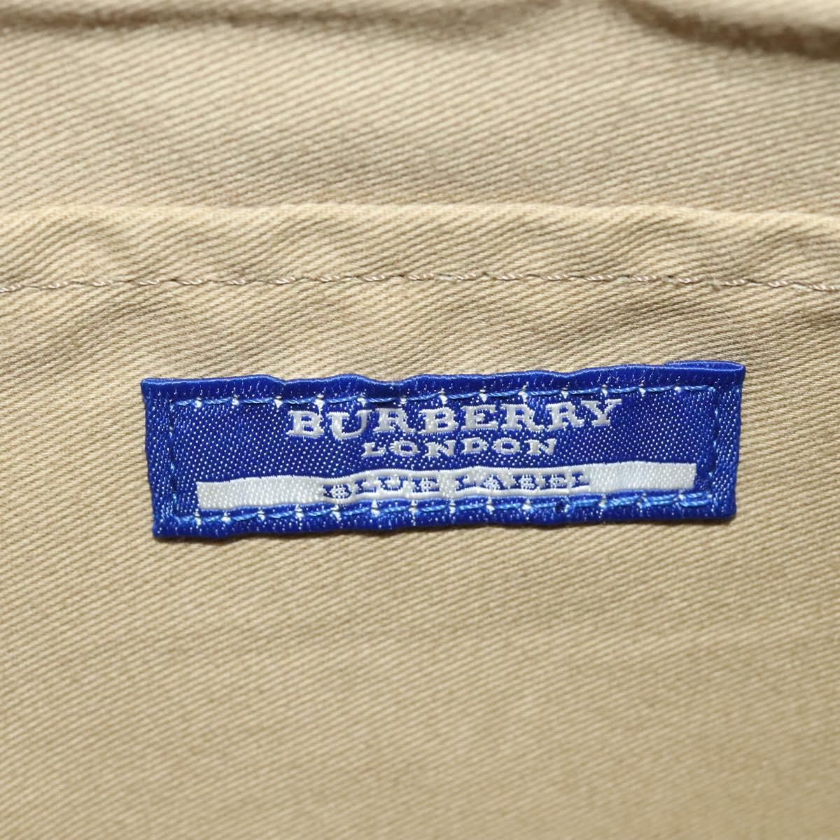 BURBERRY Nova Check Blue Label Waist bag Canvas Blue Silver Auth 133875