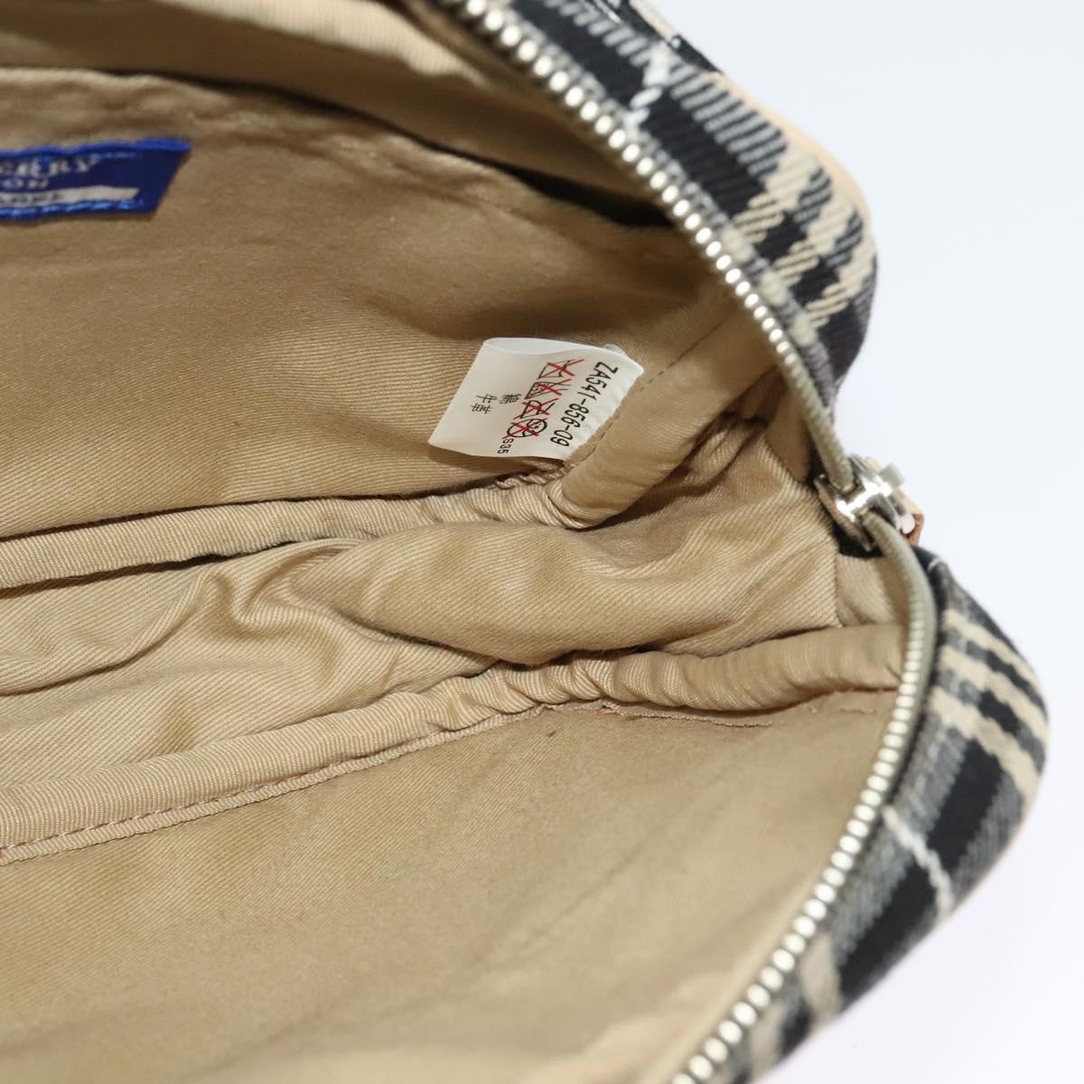 BURBERRY Nova Check Blue Label Waist bag Canvas Blue Silver Auth 133875