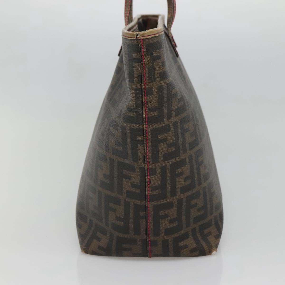 FENDI Zucca Canvas Tote Bag Brown Black Auth 133889