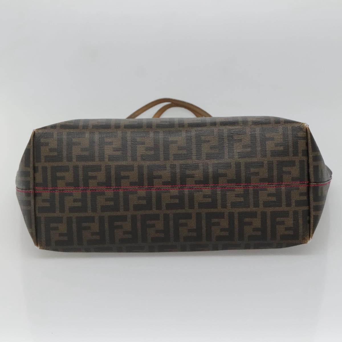 FENDI Zucca Canvas Tote Bag Brown Black Auth 133889