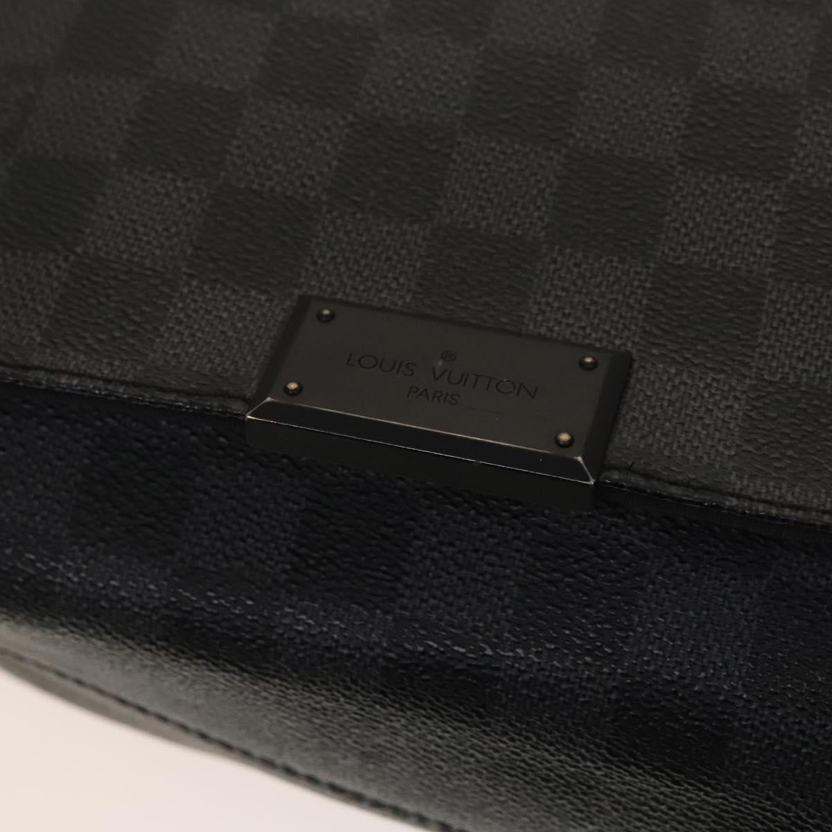 LOUIS VUITTON Damier Graphite District MM Shoulder Bag N41272 LV Auth 133908