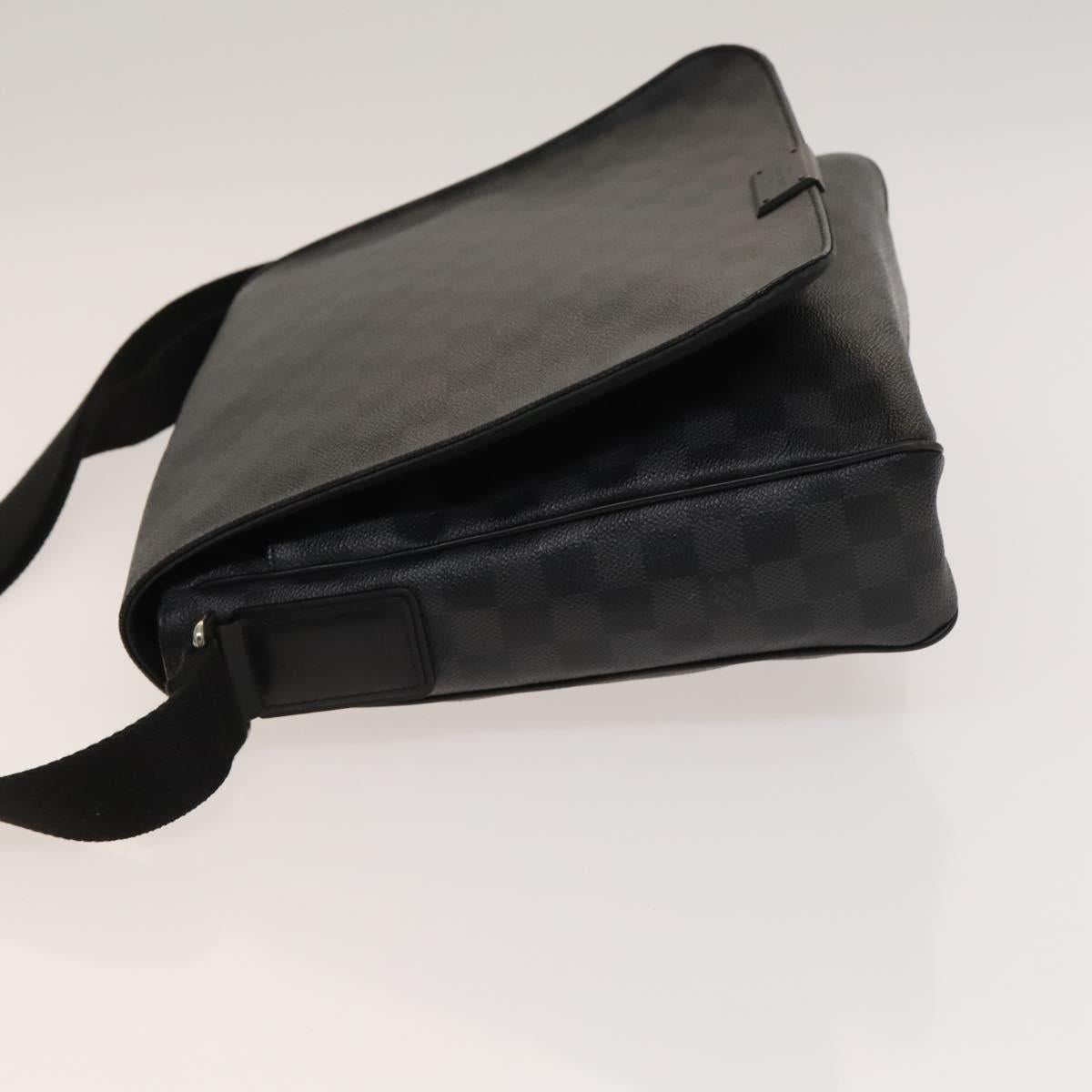 LOUIS VUITTON Damier Graphite District MM Shoulder Bag N41272 LV Auth 133908