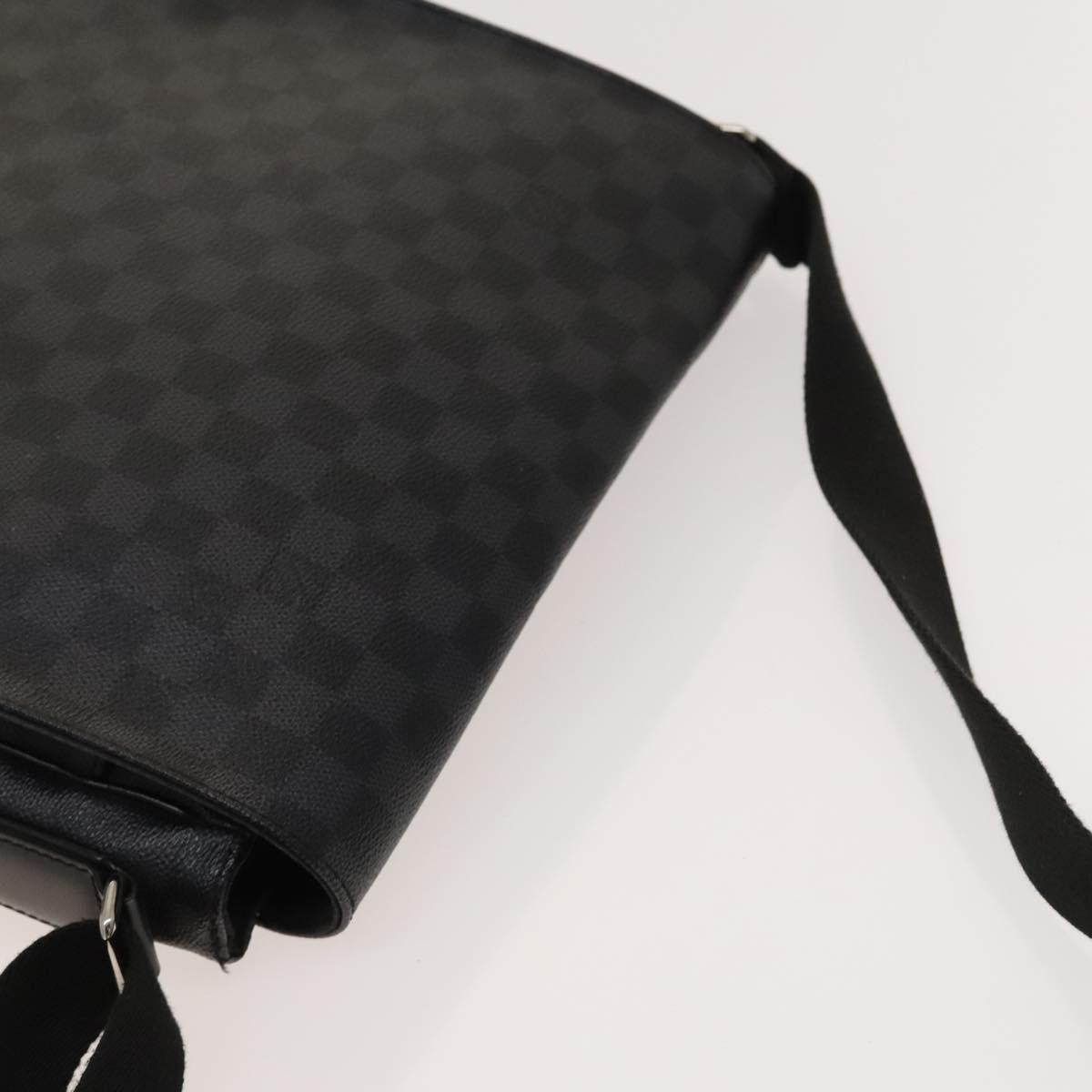 LOUIS VUITTON Damier Graphite District MM Shoulder Bag N41272 LV Auth 133908