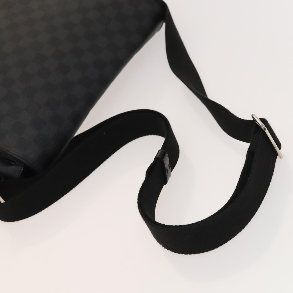 LOUIS VUITTON Damier Graphite District MM Shoulder Bag N41272 LV Auth 133908