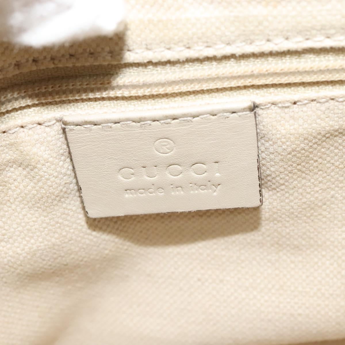 GUCCI GG Canvas Shoulder Bag Beige Silver 308452 Auth 133912