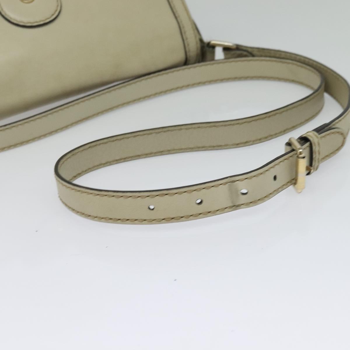 GUCCI GG Canvas Shoulder Bag Beige Silver 308452 Auth 133912