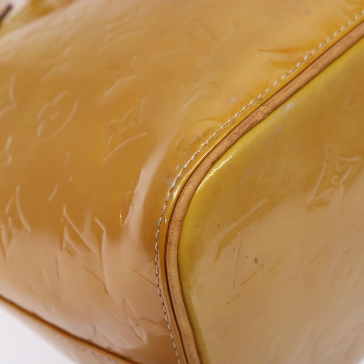 LOUIS VUITTON Monogram Vernis Houston Hand Bag Beige M91004 LV Auth 133943
