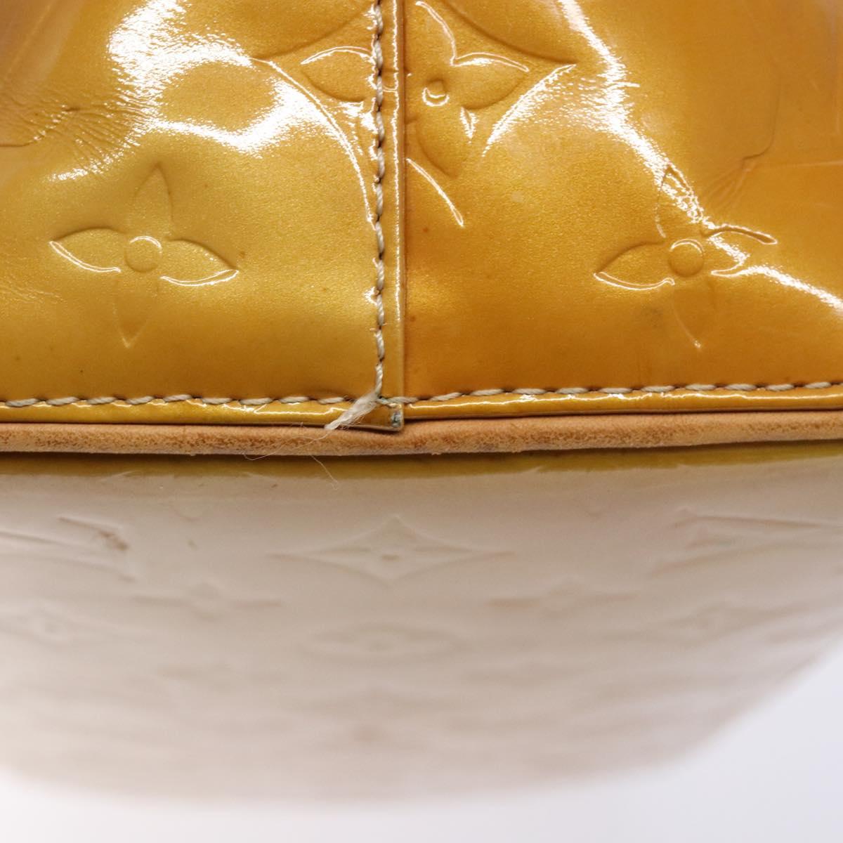 LOUIS VUITTON Monogram Vernis Houston Hand Bag Beige M91004 LV Auth 133943