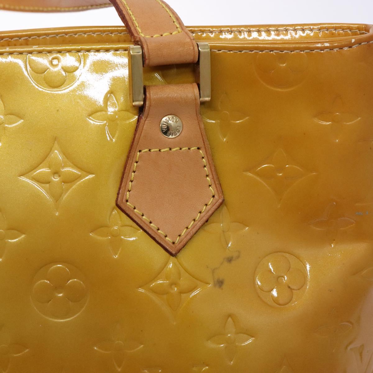 LOUIS VUITTON Monogram Vernis Houston Hand Bag Beige M91004 LV Auth 133943
