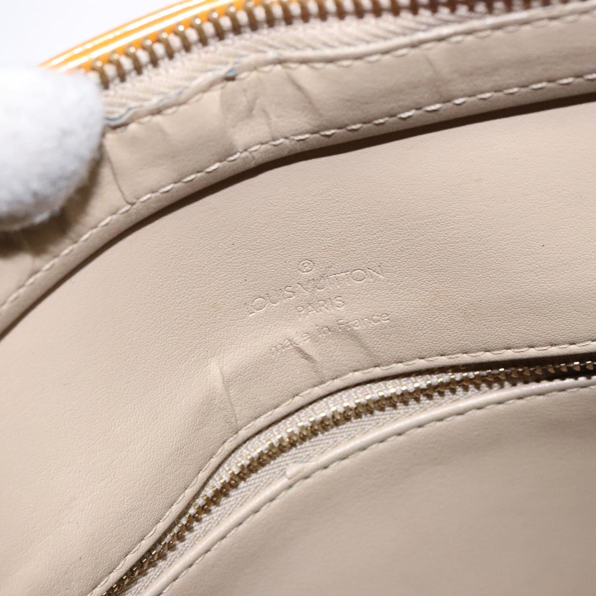 LOUIS VUITTON Monogram Vernis Houston Hand Bag Beige M91004 LV Auth 133943