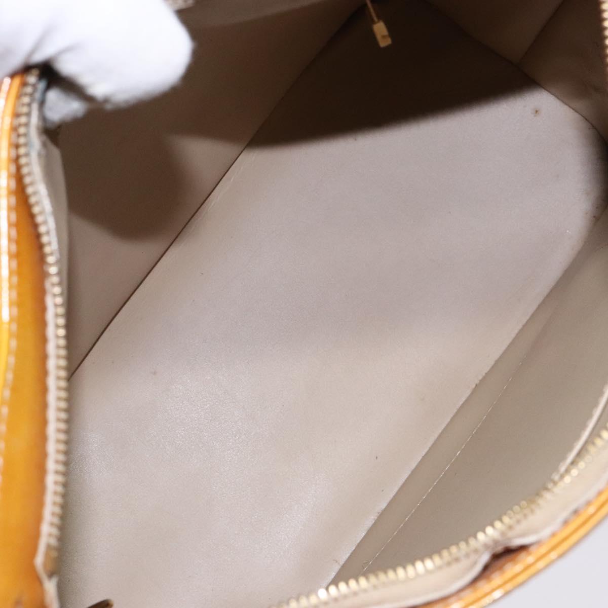 LOUIS VUITTON Monogram Vernis Houston Hand Bag Beige M91004 LV Auth 133943