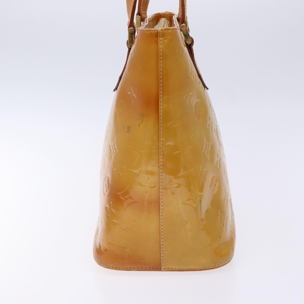 LOUIS VUITTON Monogram Vernis Houston Hand Bag Beige M91004 LV Auth 133943
