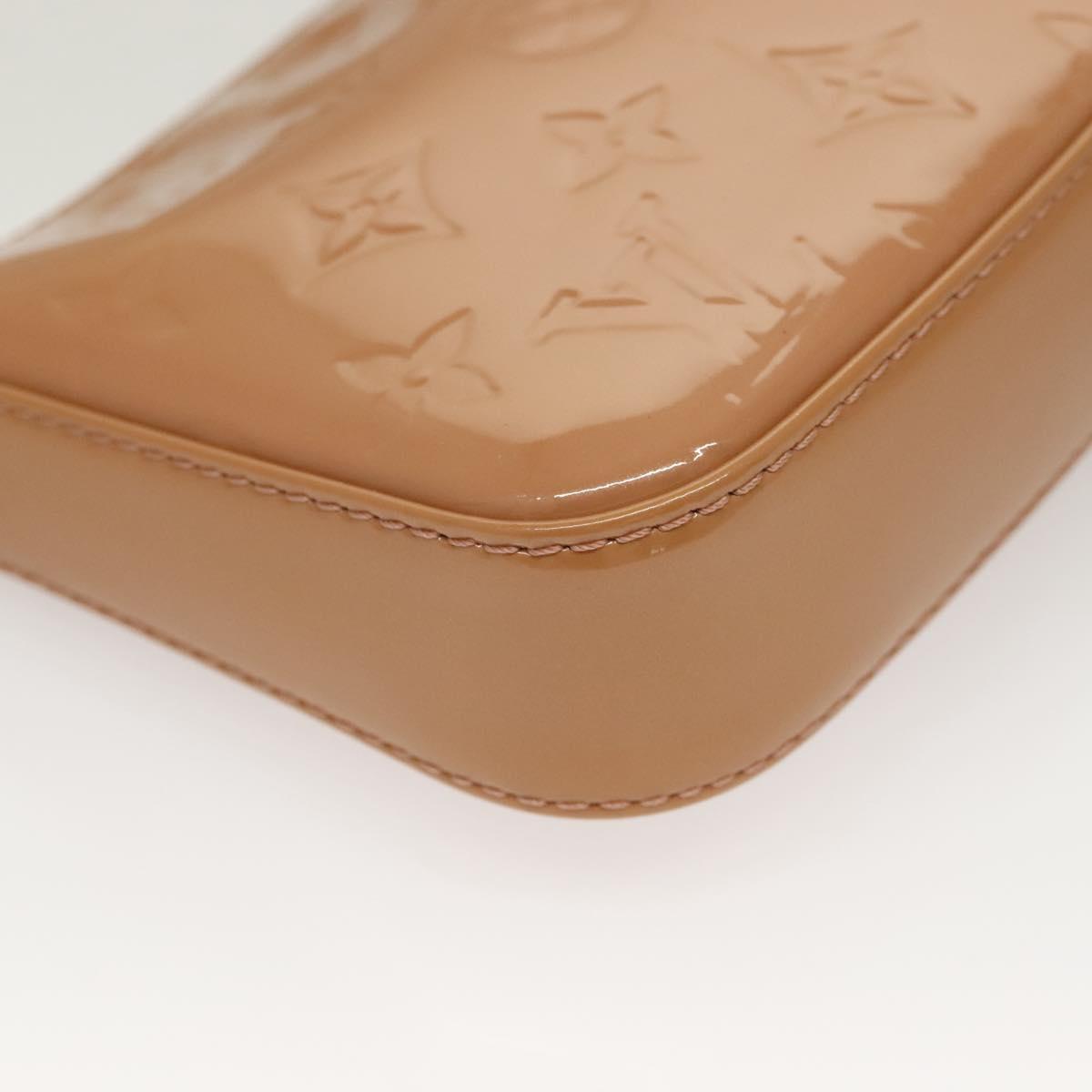 LOUIS VUITTON Vernis Pochette Accessoires Pouch Rose Velours M91575 Auth 133964
