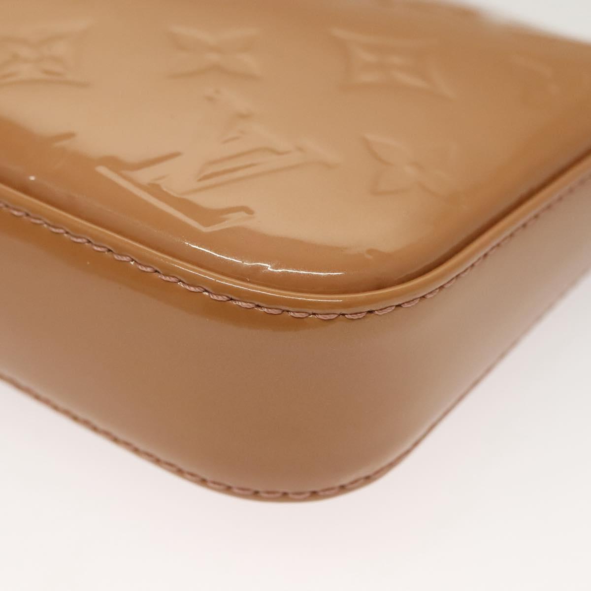 LOUIS VUITTON Vernis Pochette Accessoires Pouch Rose Velours M91575 Auth 133964