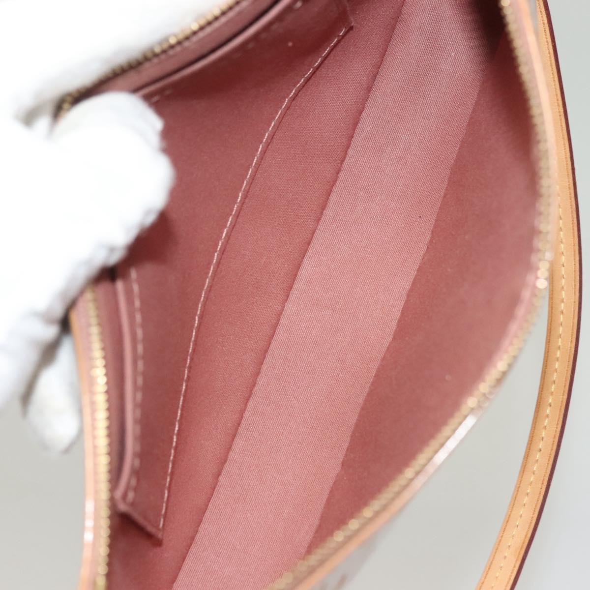 LOUIS VUITTON Vernis Pochette Accessoires Pouch Rose Velours M91575 Auth 133964