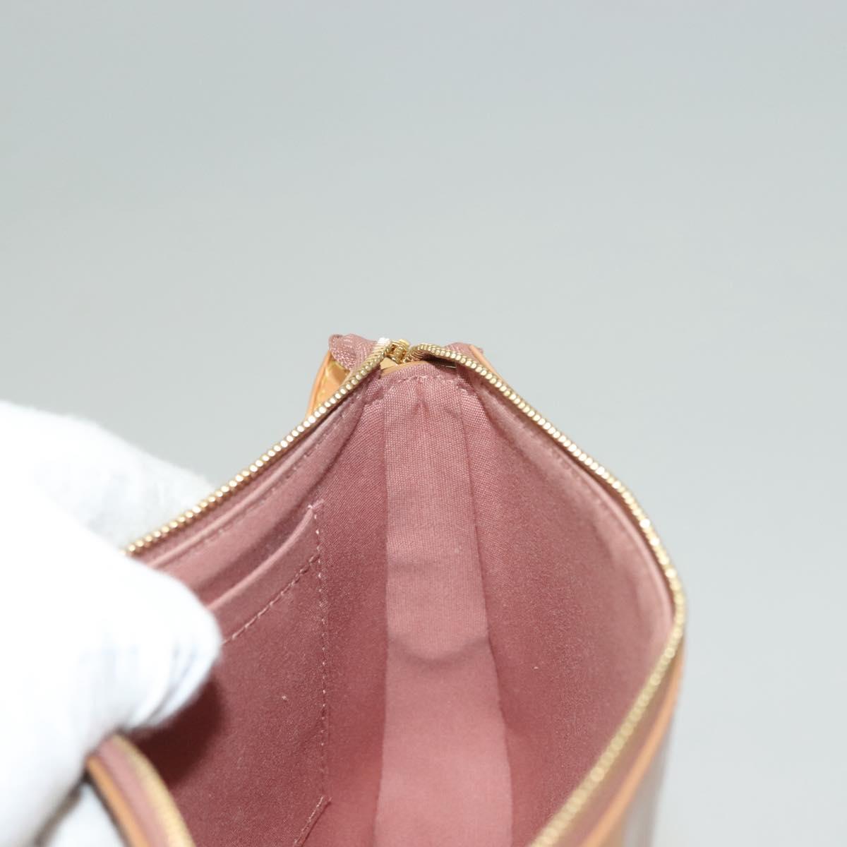 LOUIS VUITTON Vernis Pochette Accessoires Pouch Rose Velours M91575 Auth 133964