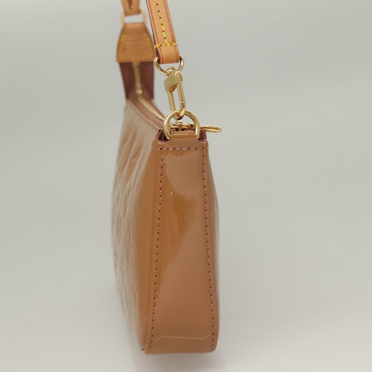 LOUIS VUITTON Vernis Pochette Accessoires Pouch Rose Velours M91575 Auth 133964