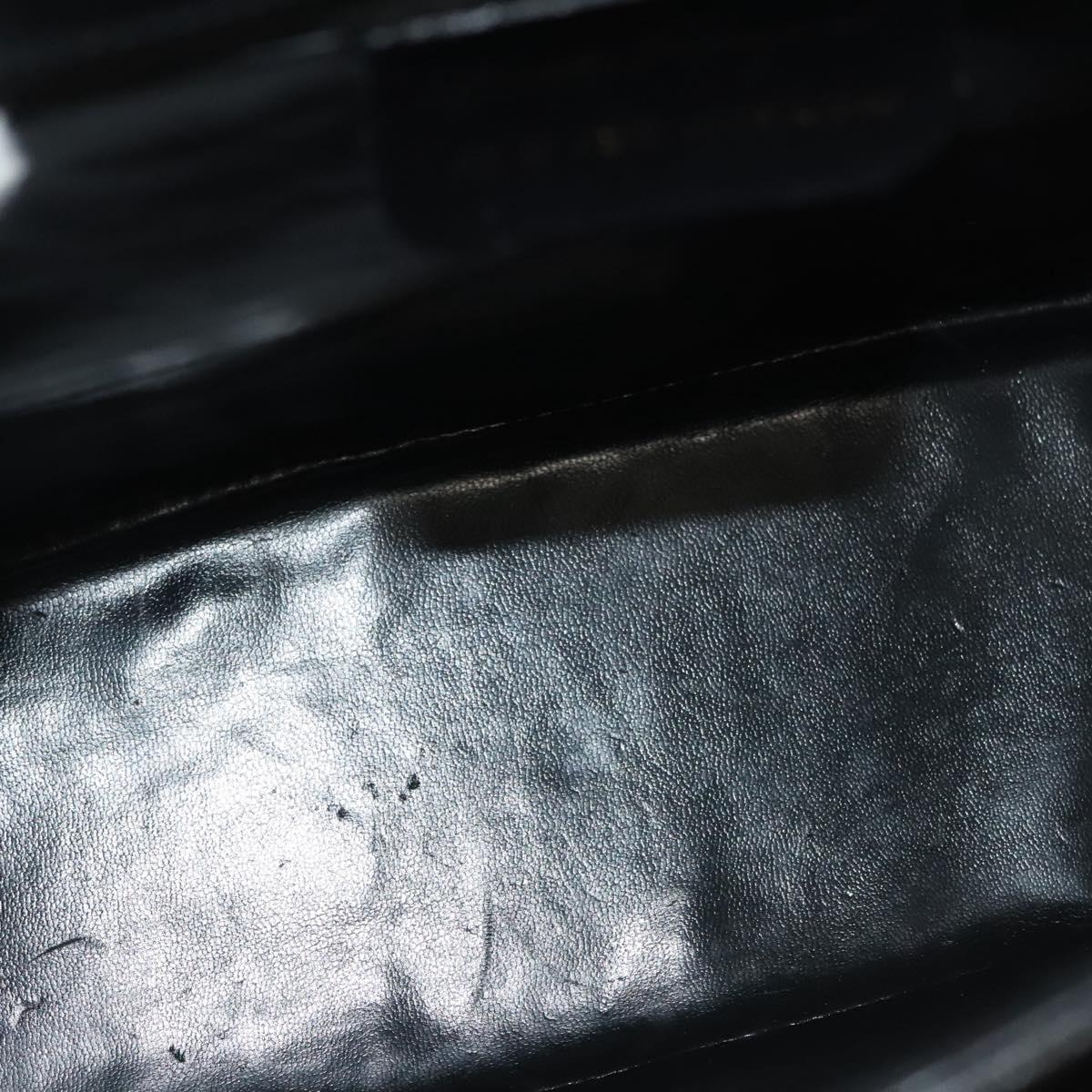 Salvatore Ferragamo Hand Bag Leather Black Gold Auth 133992