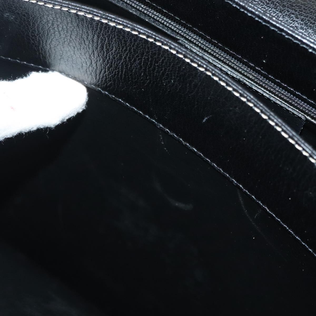 Salvatore Ferragamo Hand Bag Leather Black Gold Auth 133992