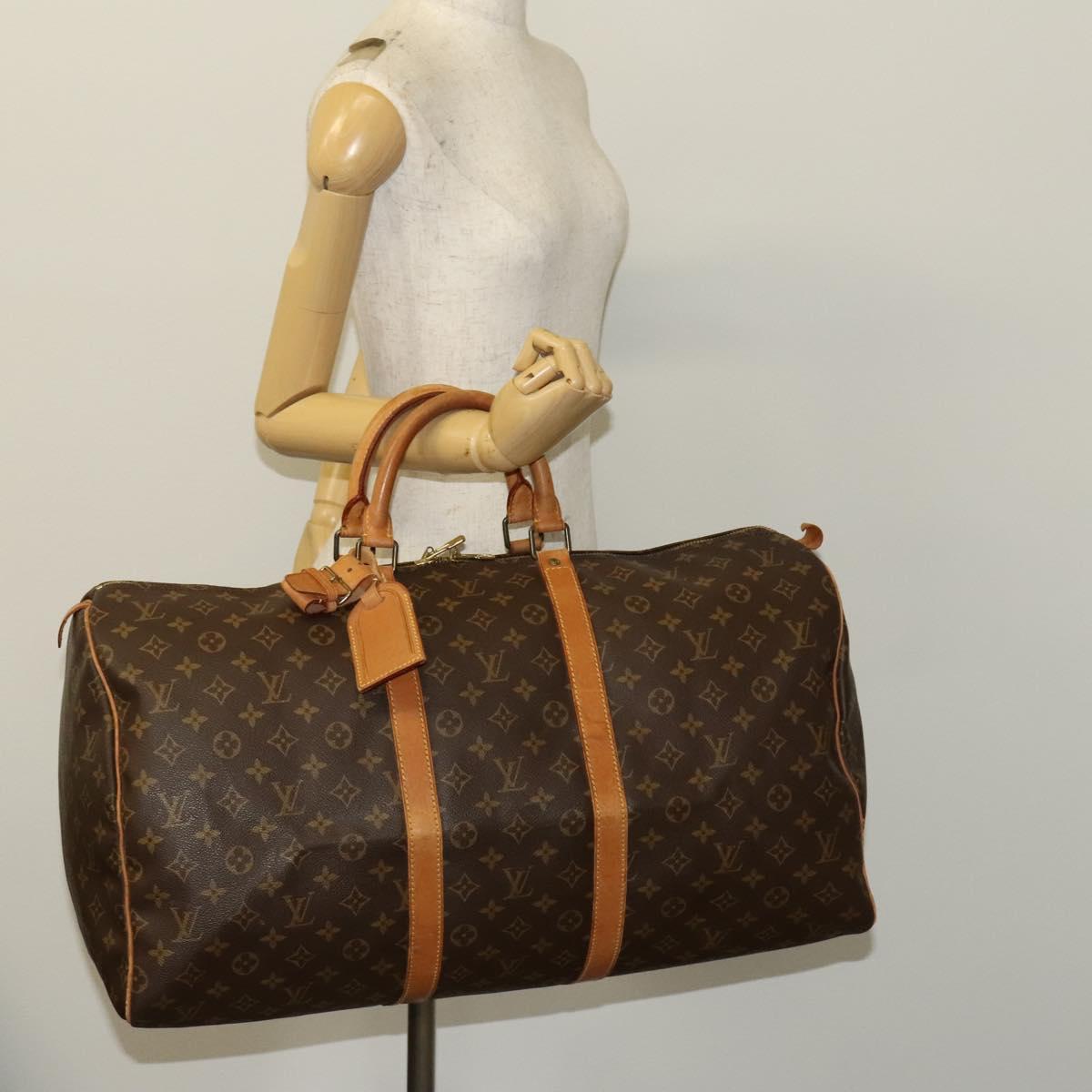 LOUIS VUITTON Monogram Keepall 55 Boston Bag M41424 LV Auth 133994