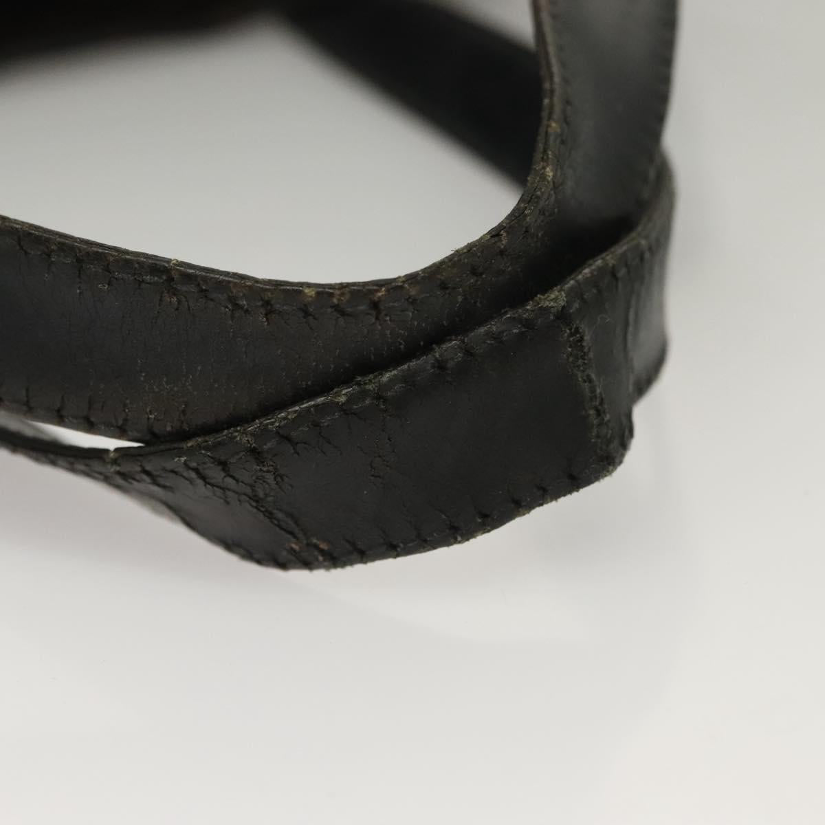 CELINE Macadam Canvas Hand Bag PVC Leather Black Gold Auth 134008