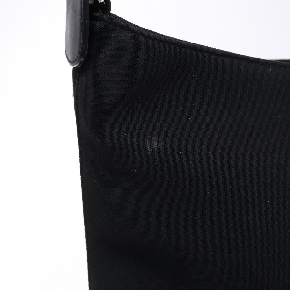 Salvatore Ferragamo Vala Shoulder Bag Canvas Black Silver Auth 134009