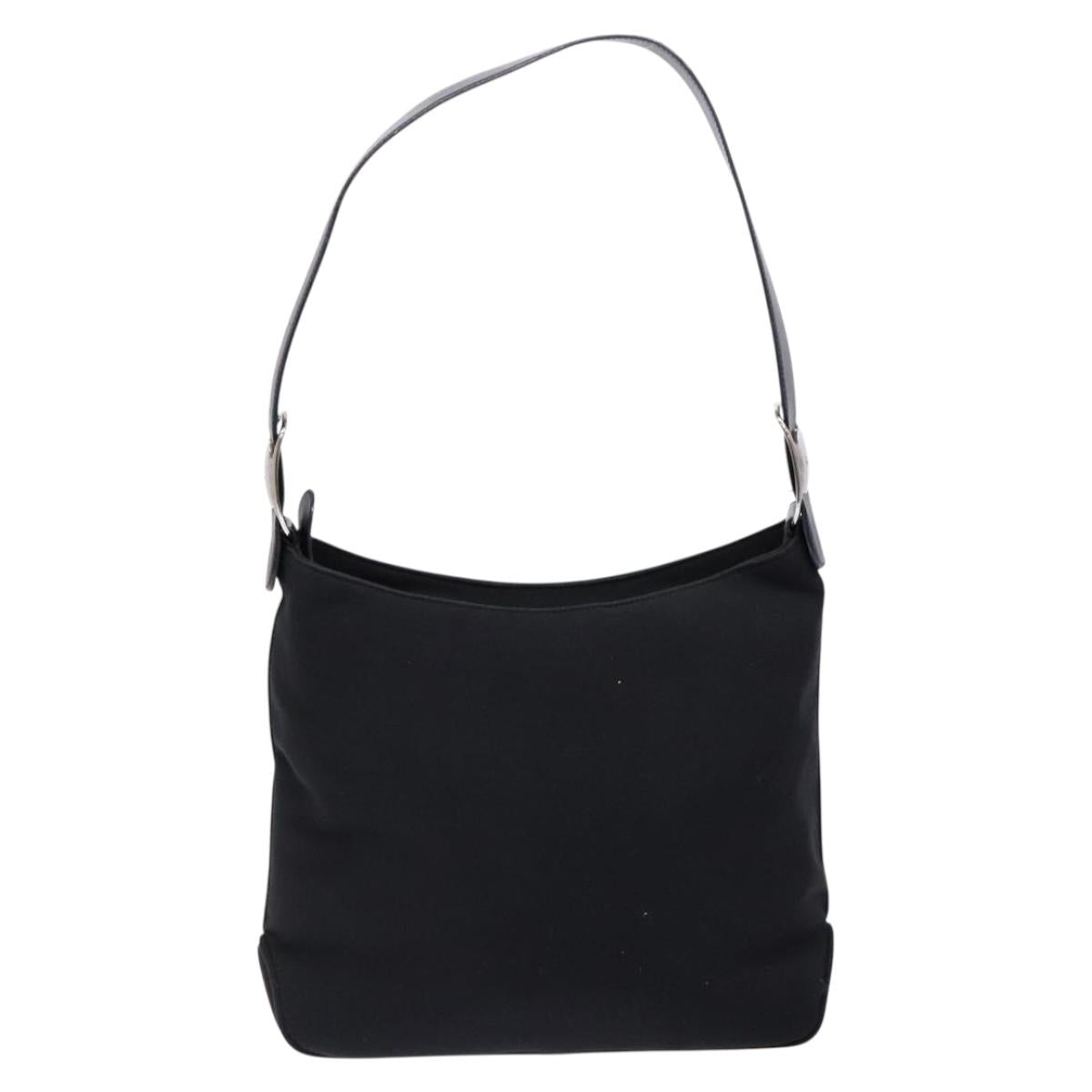 Salvatore Ferragamo Vala Shoulder Bag Canvas Black Silver Auth 134009