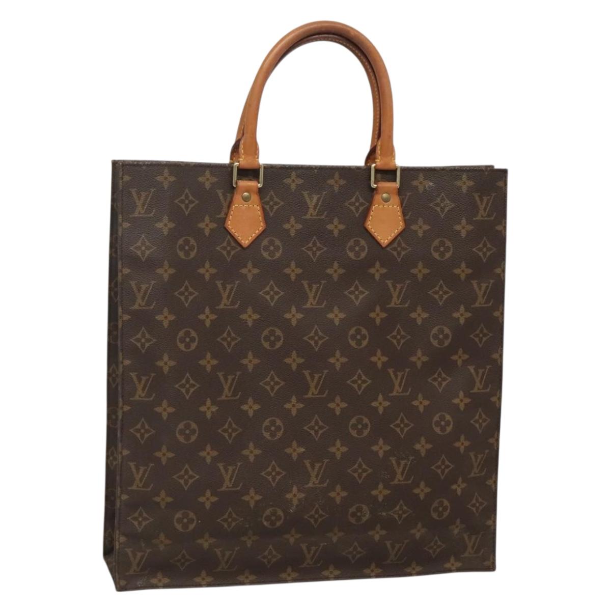 LOUIS VUITTON Monogram Sac Plat Hand Bag M51140 LV Auth 134040