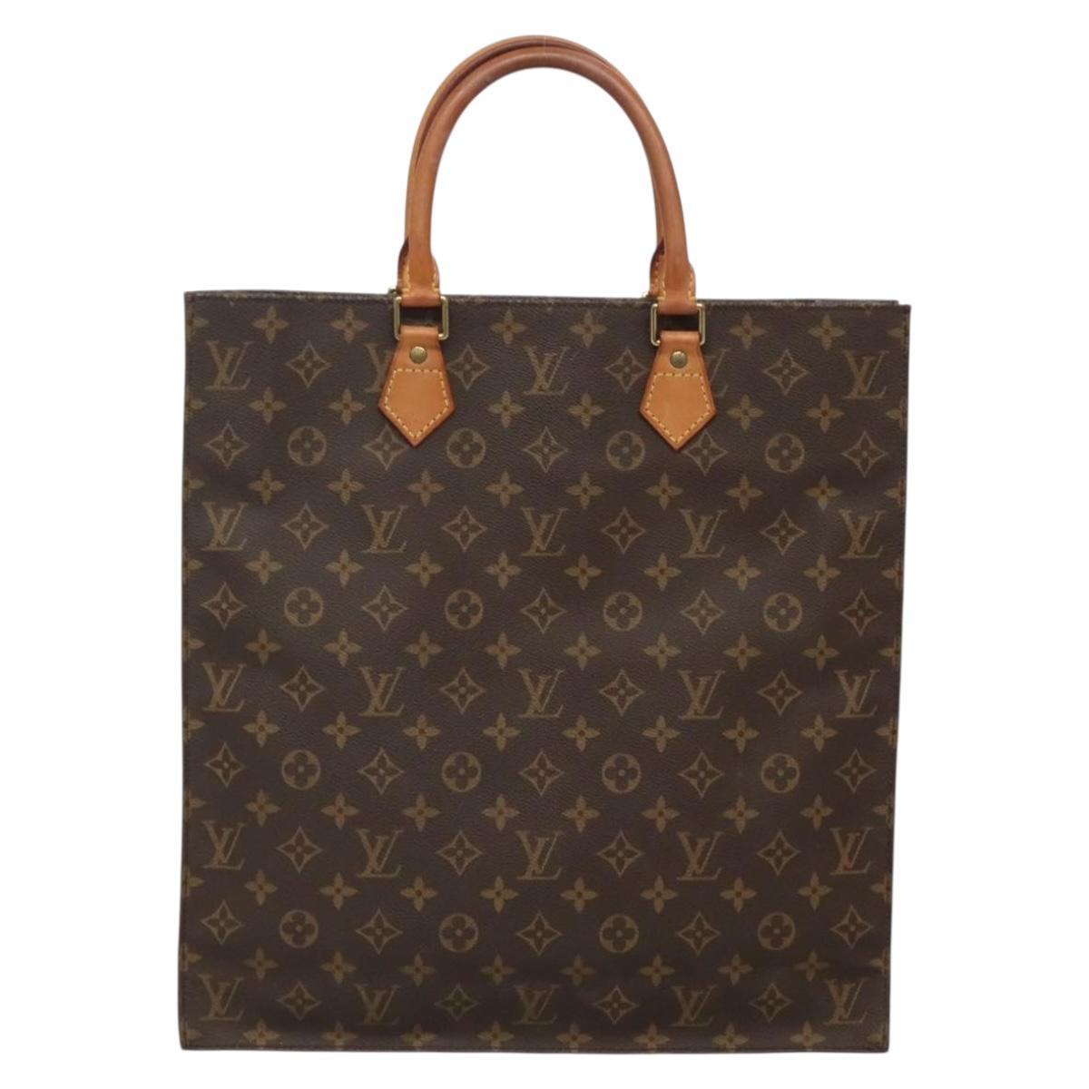 LOUIS VUITTON Monogram Sac Plat Hand Bag M51140 LV Auth 134040