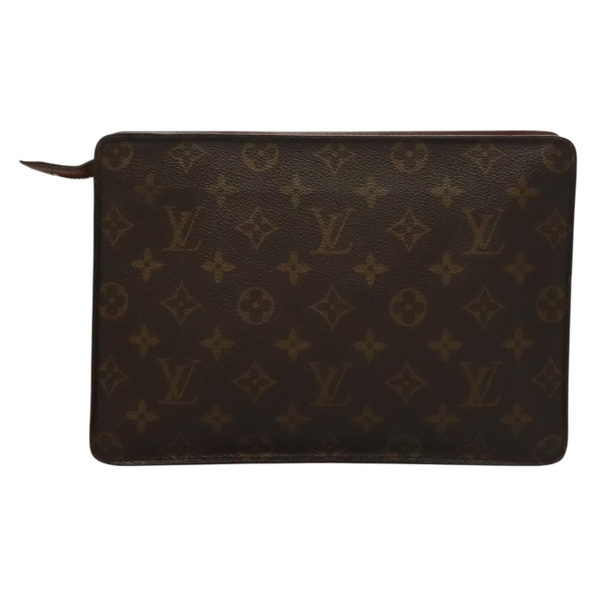 LOUIS VUITTON Monogram Pochette Homme Clutch Bag M51795 LV Auth 134045