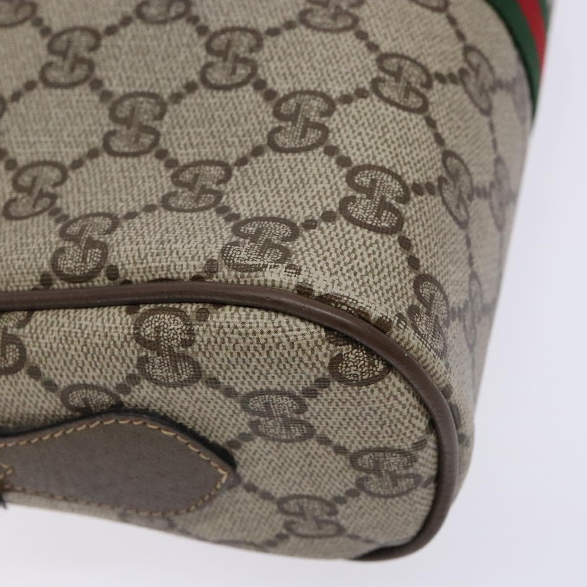 GUCCI GG Supreme Web Sherry Line Shoulder Bag PVC Beige 68 02 004 Auth 134064