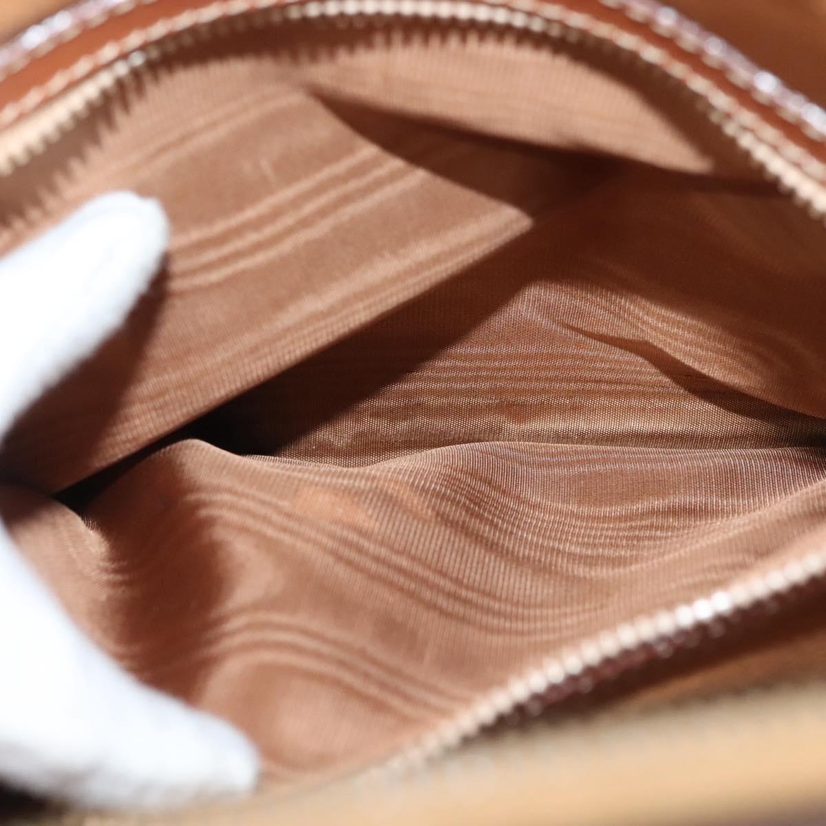 CELINE Macadam Canvas Hand Bag PVC Beige Gold Auth 134068