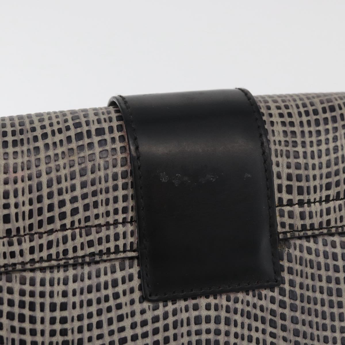 Salvatore Ferragamo Gancini Shoulder Bag Leather Black Brown Auth 134093A