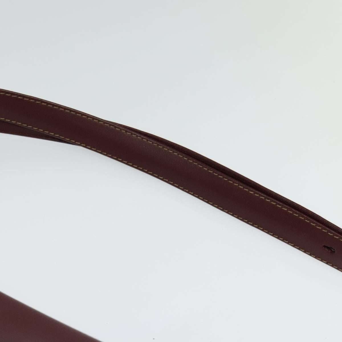 CARTIER Must Line Shoulder Bag Leather Bordeaux Gold Auth 134112