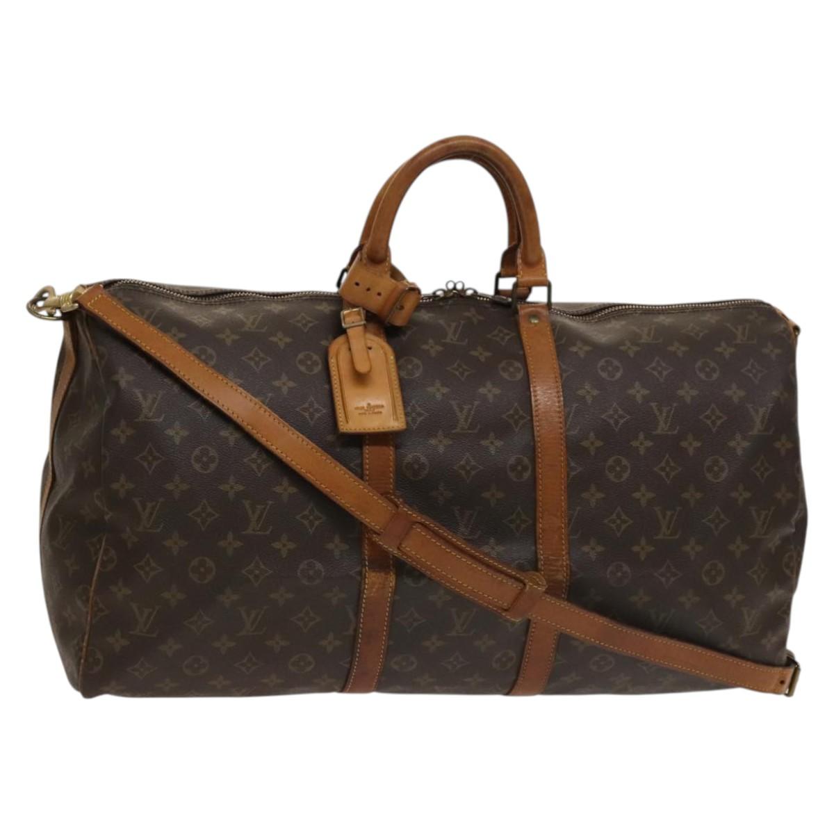 LOUIS VUITTON Monogram Keepall Bandouliere 55 Boston Bag M41414 LV Auth 134119