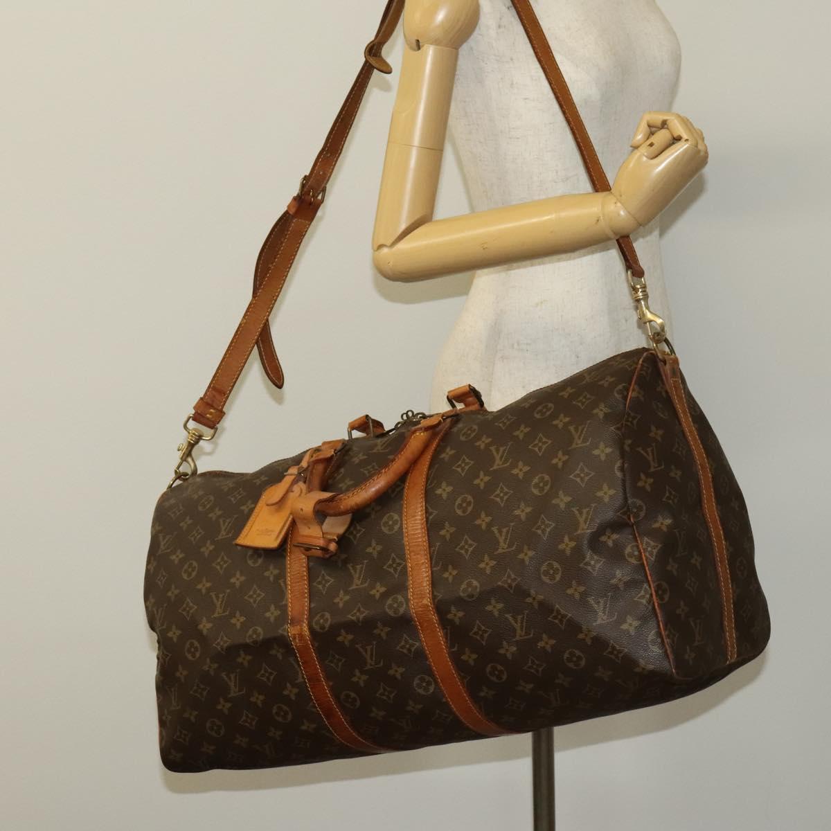 LOUIS VUITTON Monogram Keepall Bandouliere 55 Boston Bag M41414 LV Auth 134119