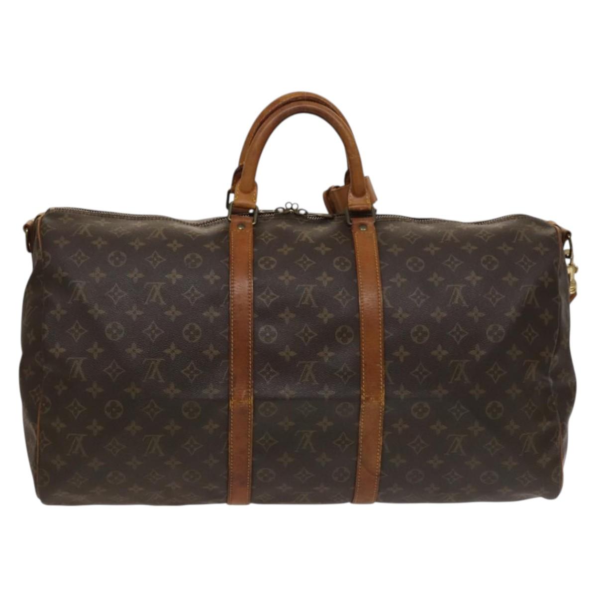 LOUIS VUITTON Monogram Keepall Bandouliere 55 Boston Bag M41414 LV Auth 134119