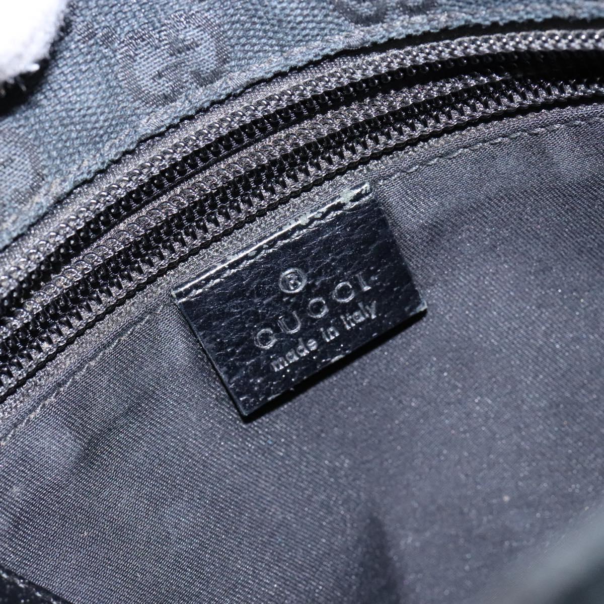 GUCCI GG Canvas Web Sherry Line Shoulder Bag Black Silver 146309 Auth 134126