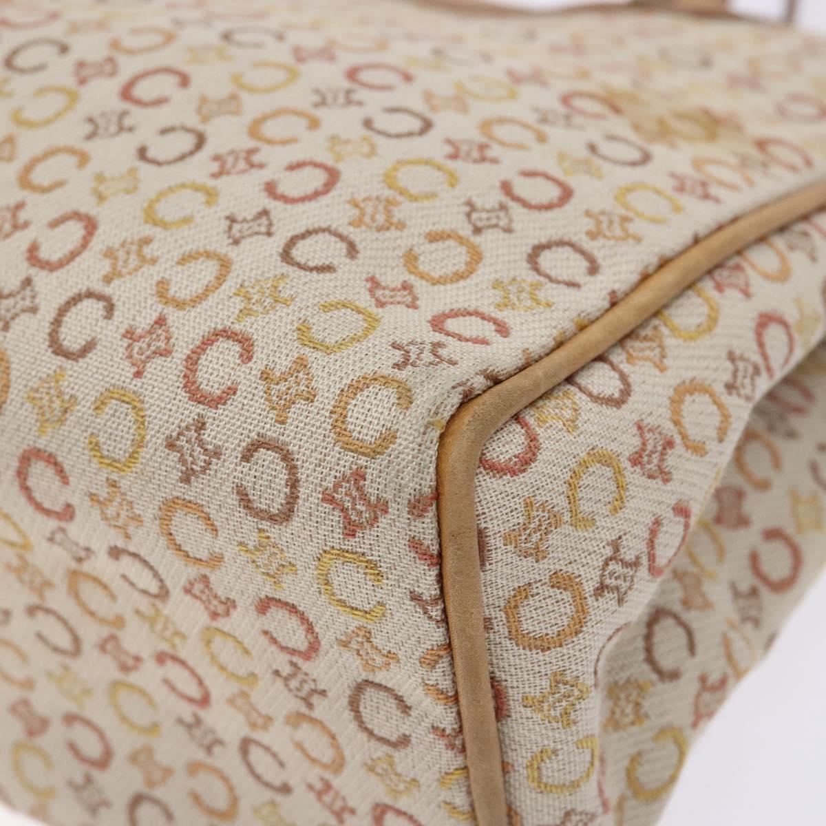 CELINE C Macadam Canvas Hand Bag Beige Auth 134129