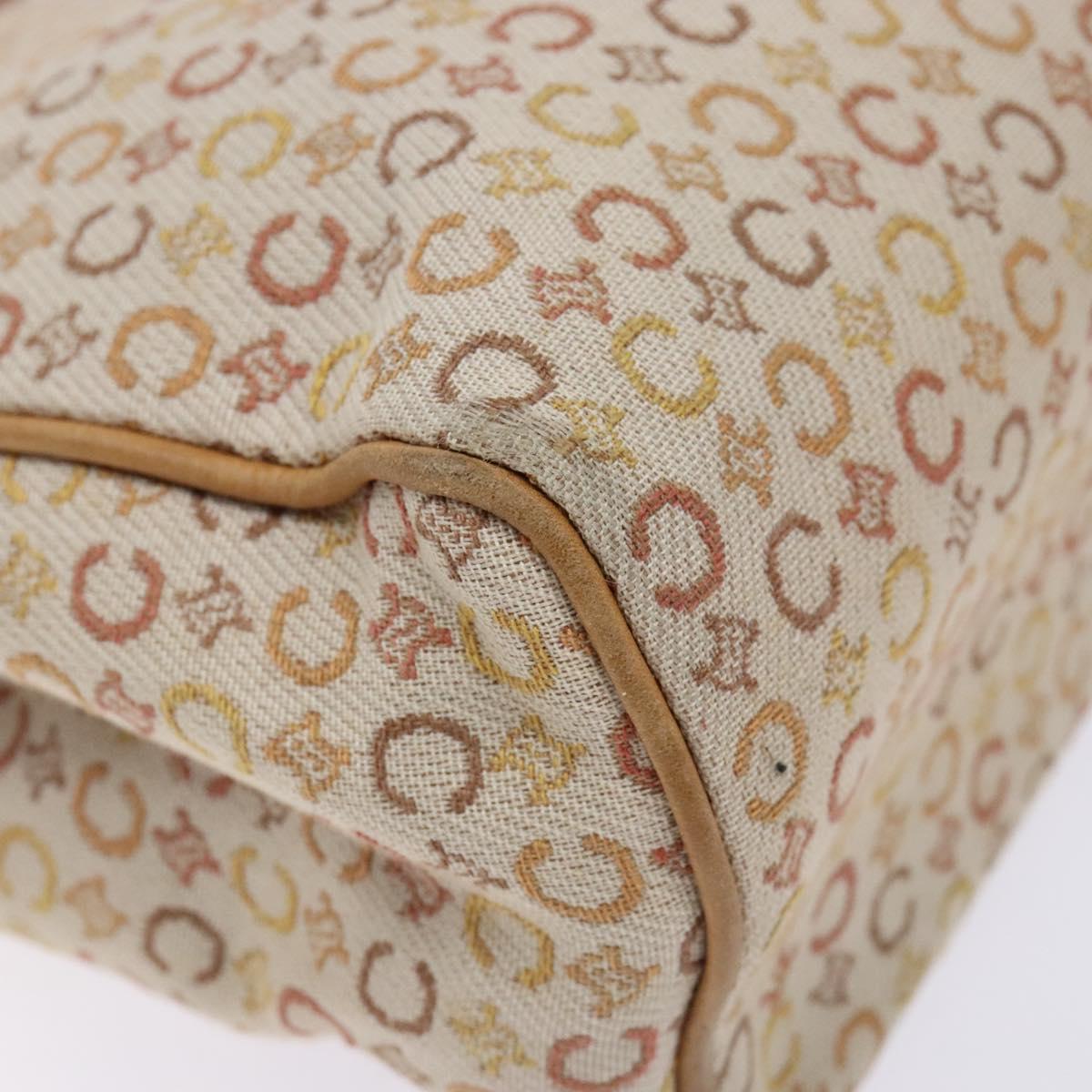 CELINE C Macadam Canvas Hand Bag Beige Auth 134129