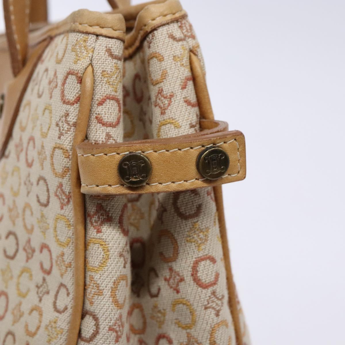 CELINE C Macadam Canvas Hand Bag Beige Auth 134129