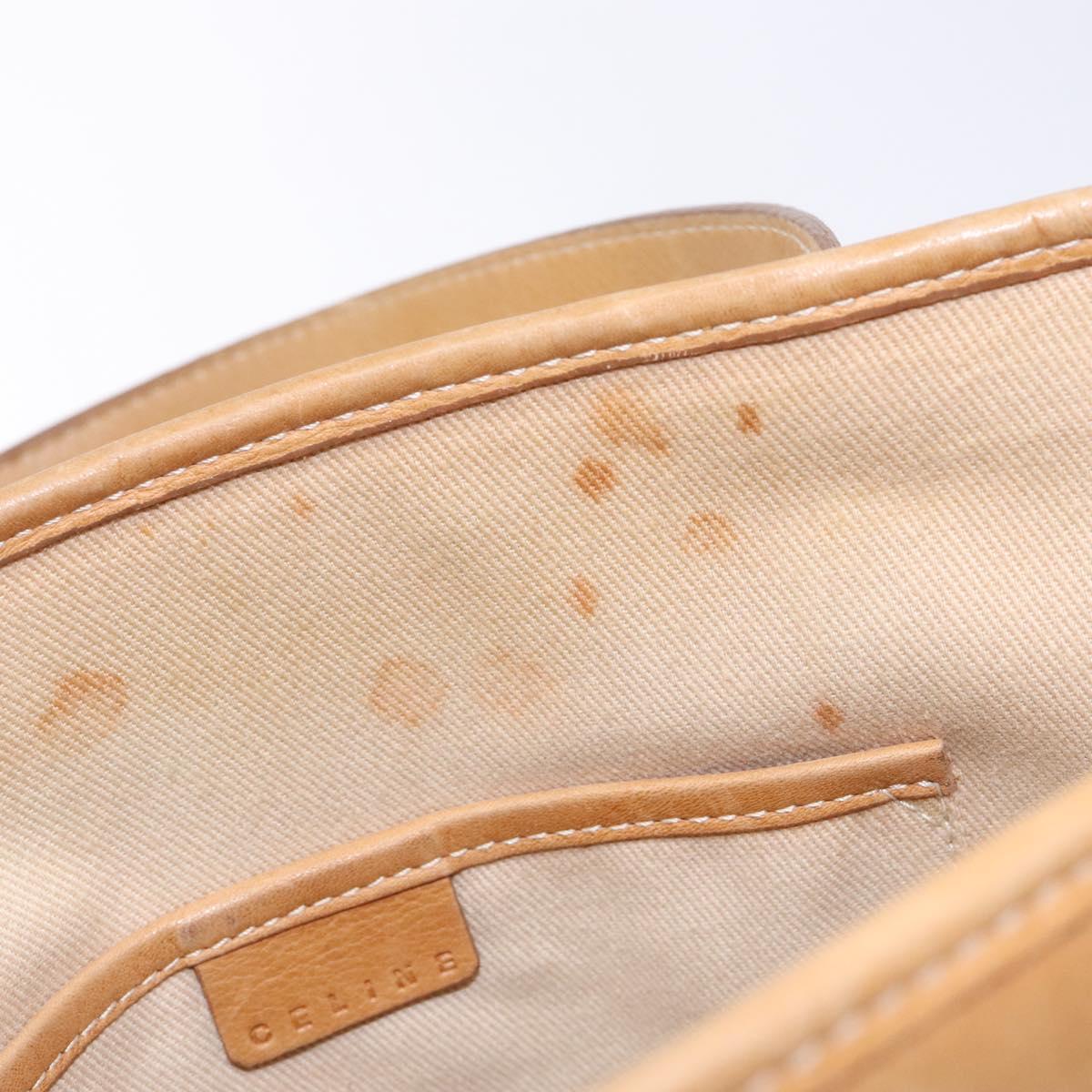 CELINE C Macadam Canvas Hand Bag Beige Auth 134129